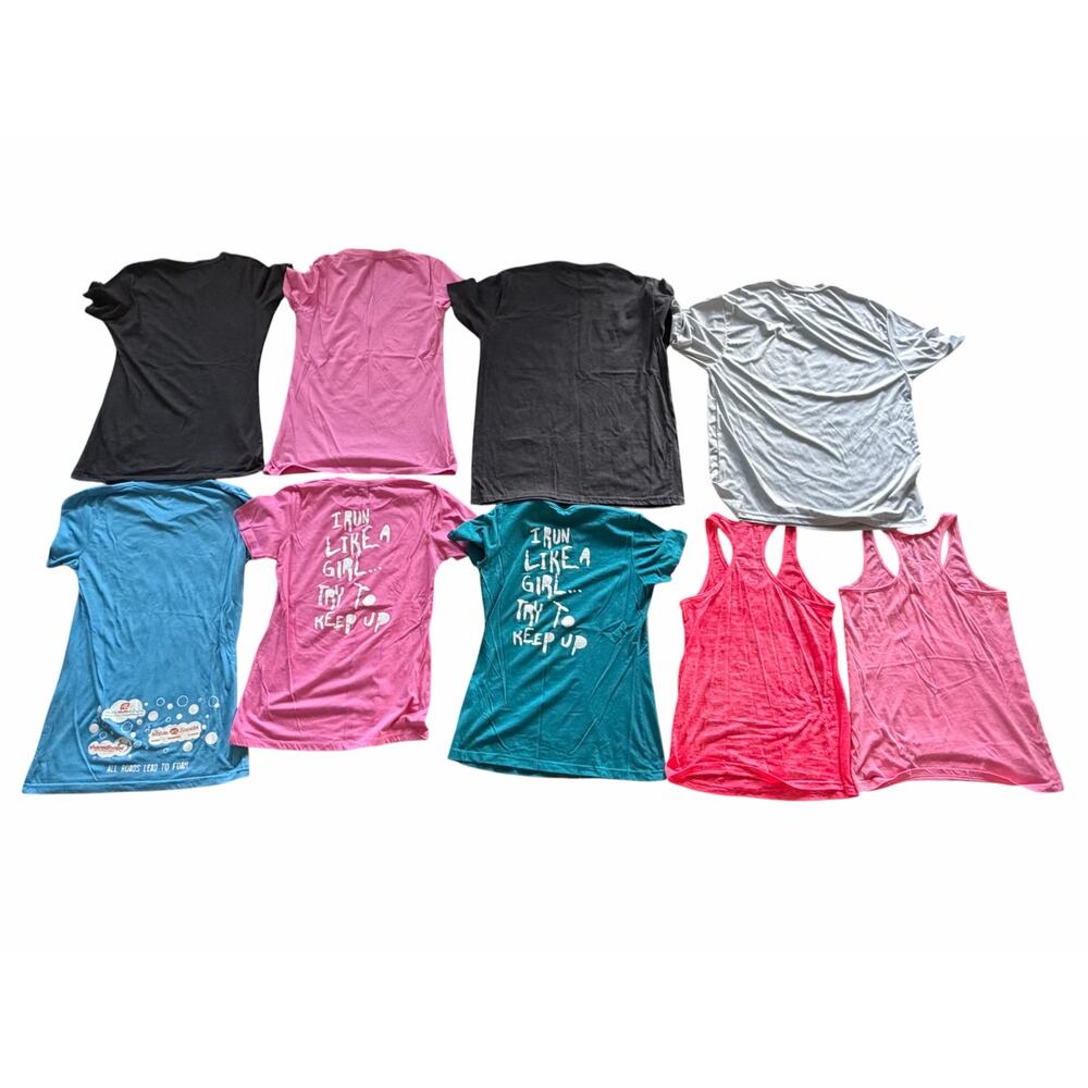 Womens Workout/Running T-Shirts & Tanks Bundle- 5k Foam Fest Mud Run Race Shirts - Picture 2 of 3